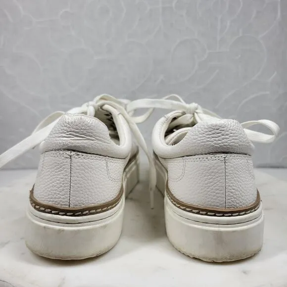Vince Camuto Rezelli Platform Sneakers Womens 7.5 White Leather Lace-Up Shoes