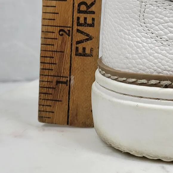 Vince Camuto Rezelli Platform Sneakers Womens 7.5 White Leather Lace-Up Shoes