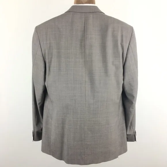 Vince Camuto Windowpane Plaid Classic Wool Blazer