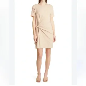 VINCE Classic Stripe Side Tie Dress In Brown NWT size small