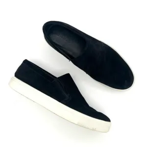 Vince men’s Suede slip on sneakers black loafers classic minimalist size 9.5