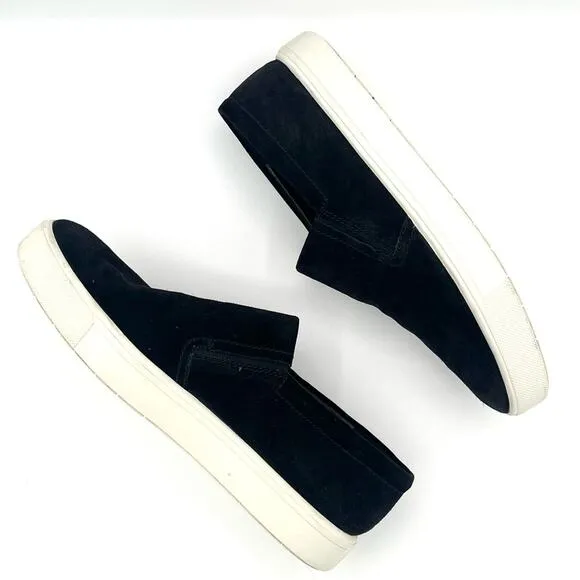 Vince men’s Suede slip on sneakers black loafers classic minimalist size 9.5