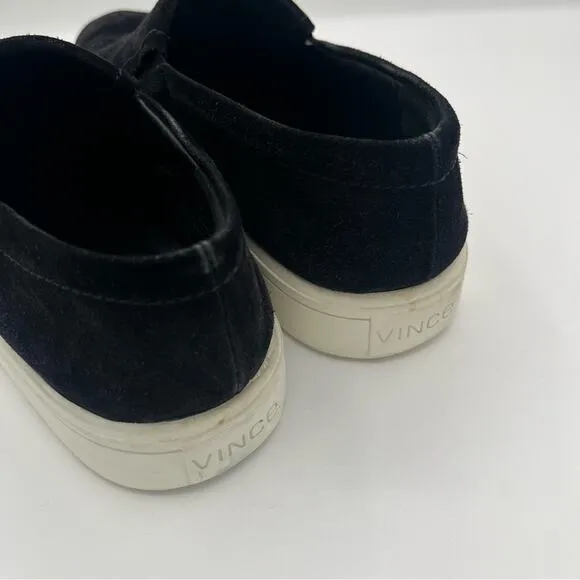 Vince men’s Suede slip on sneakers black loafers classic minimalist size 9.5