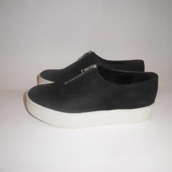 Vince Warner Nubuck Leather Platform Zip Casual‎ Sneakers Shoes 7.5