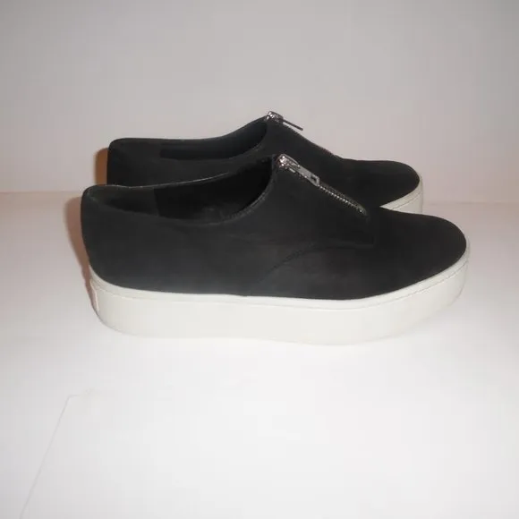 Vince Warner Nubuck Leather Platform Zip Casual‎ Sneakers Shoes 7.5