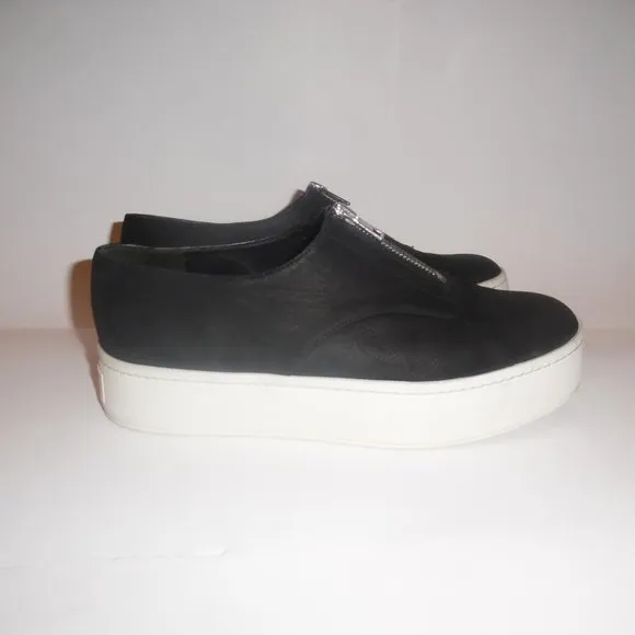 Vince Warner Nubuck Leather Platform Zip Casual‎ Sneakers Shoes 7.5