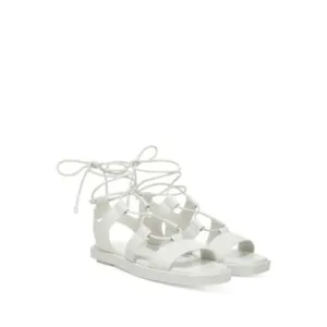 VINCE. Womens White Rockwell Square Toe Platform Leather Sandals Shoes 5 M
