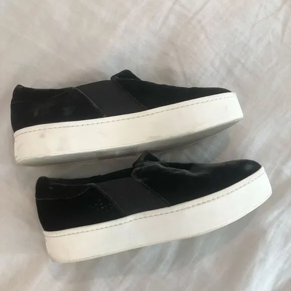 VINCE VELVET PLATFORM SNEAKERS