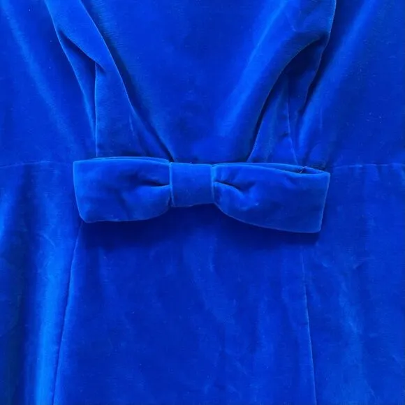 Vintage 1960s Handmade Royal Blue Velvet Dress Modern Size 0 Long Evening Gown