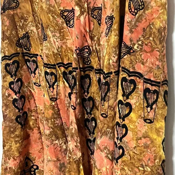 Vintage 70s Batik Sun Dress Lady Cactus M/L
