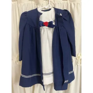 Vintage Bow Age Classic Sailor Dress with Jacket 3T