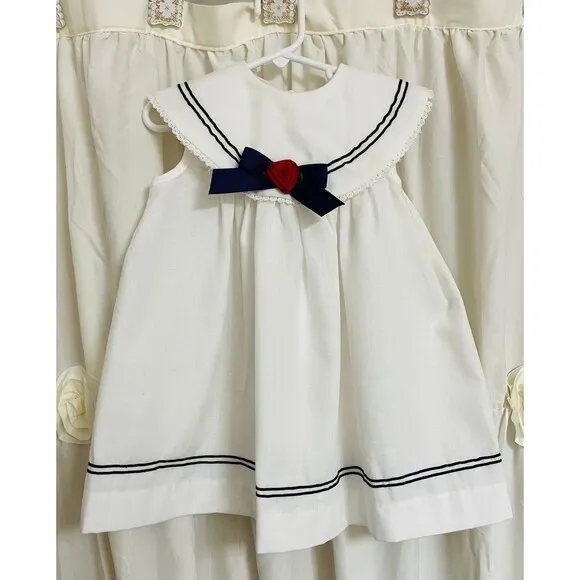 Vintage Bow Age Classic Sailor Dress with Jacket 3T