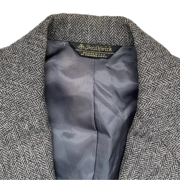 Vintage | Brown Grey 100% Wool Oversized Single Breasted Blazer