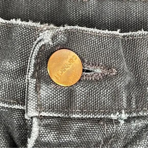 Vintage Carhartt BO1 BLK 32/32 Men's Double Knee destroyed Cotton Duck Pants