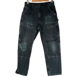 Vintage Carhartt BO1 BLK 32/32 Men's Double Knee destroyed Cotton Duck Pants