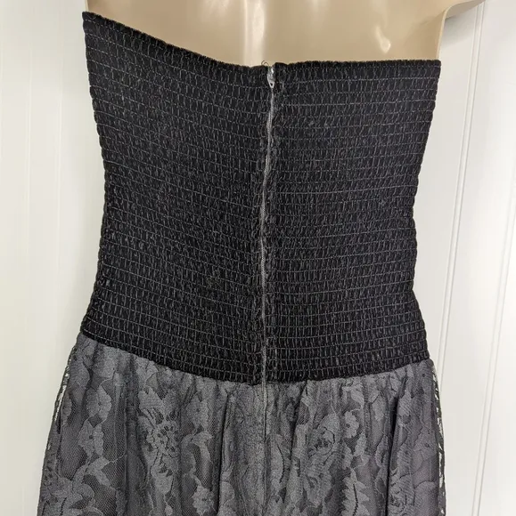 VINTAGE Chenelli Paris Strapless Velvet Lace Fit &amp; Flare Dress Sz 11