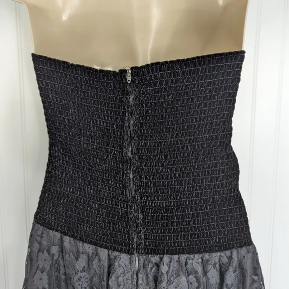 VINTAGE Chenelli Paris Strapless Velvet Lace Fit &amp; Flare Dress Sz 11