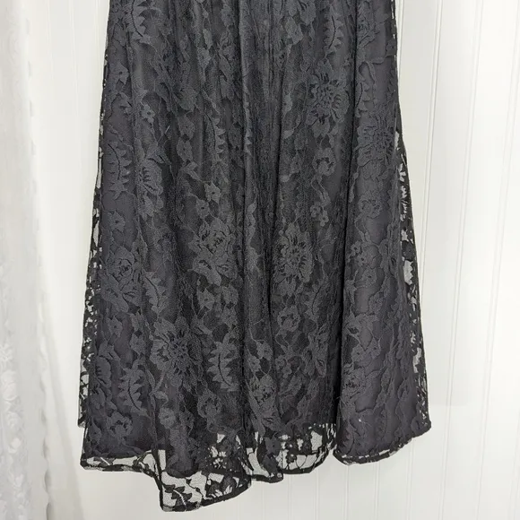 VINTAGE Chenelli Paris Strapless Velvet Lace Fit &amp; Flare Dress Sz 11