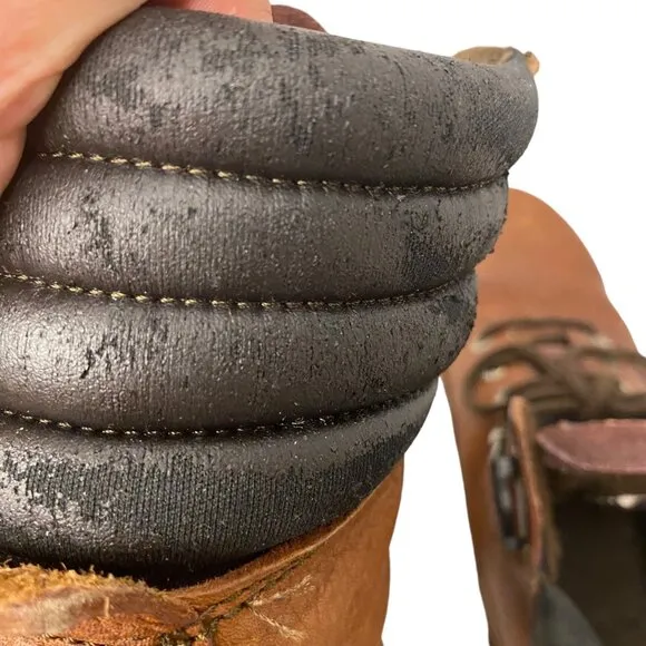 Vintage Dickies Men Brown Leather Work Boots Steel Toe Lace Up Oil Resistant 11W