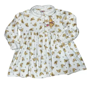 Vintage Disney Classic Winnie the pooh embroidered button up cotton dress 4/5