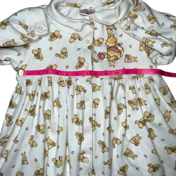 Vintage Disney Classic Winnie the pooh embroidered button up cotton dress 4/5