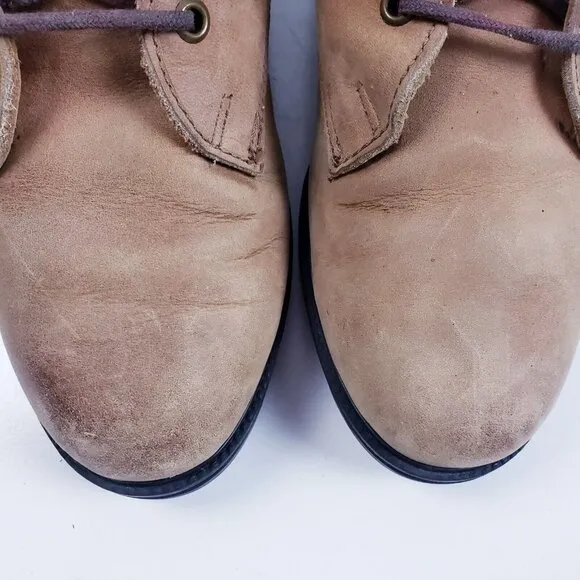 Vintage Eddie Bauer Women's Brown Leather Lace Up Buckle Ankle Hiking Boot 6