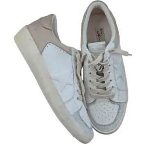 Vintage Havana Star White Leather Platform Sneakers Distressed Size 11