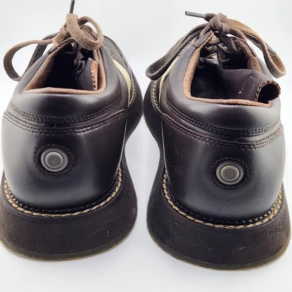 Vintage HYDE Bowling Shoes Mens 8.5 Brown Leather Upper Lace Non Slip