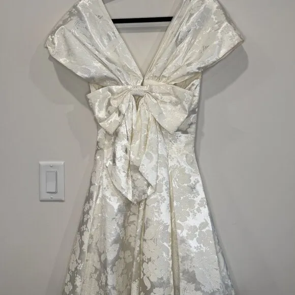 Vintage Jessica McClintock Gunne Sax White Dress Size 7/8 (Modern Small)