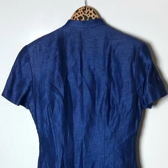 Vintage Kelly Graham linen lurex midi dress 6
