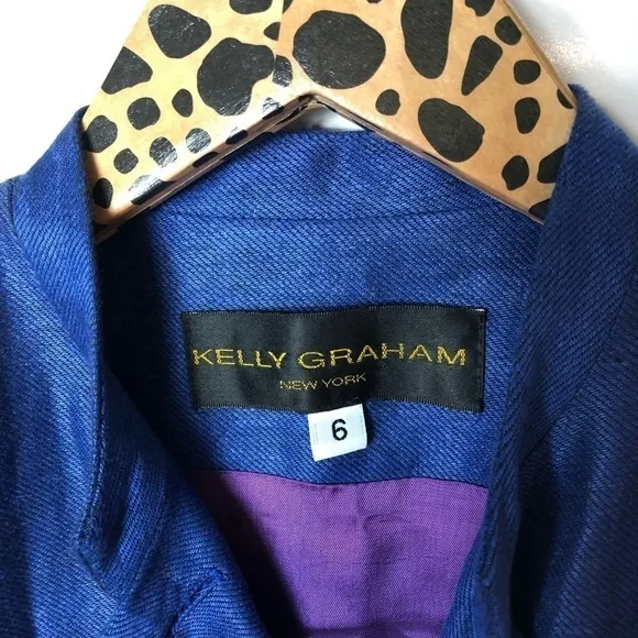 Vintage Kelly Graham linen lurex midi dress 6