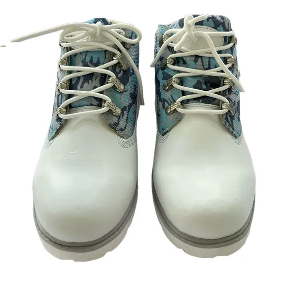 Vintage NY Lug Co Lugz Drifter White Blue Camo Size 10 Combat Booties Rare