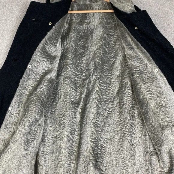 Vintage overcoat union tags mid century modern textured knobby knit faux fur