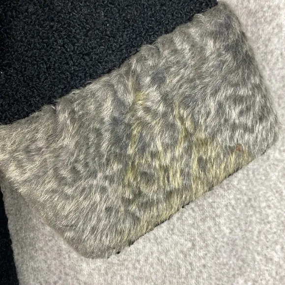 Vintage overcoat union tags mid century modern textured knobby knit faux fur