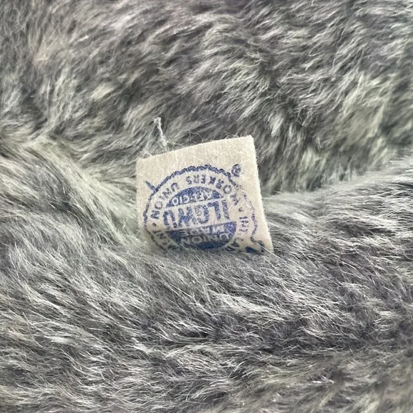 Vintage overcoat union tags mid century modern textured knobby knit faux fur