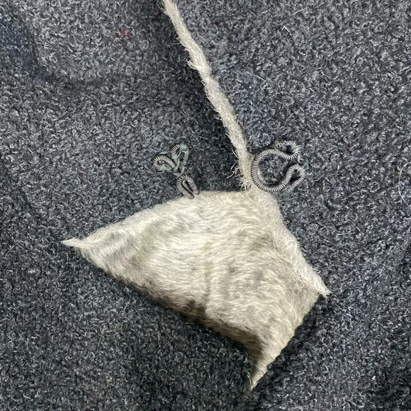 Vintage overcoat union tags mid century modern textured knobby knit faux fur