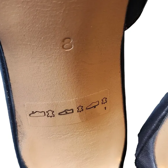 Vintage Peter Kaiser Klari Black Leather Buckle Peekaboo Toe Size 8B