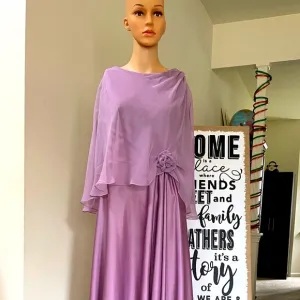 Vintage Purple Lavender Long Dress Size: L