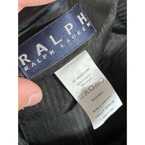 Vintage Ralph Lauren Deadstock Mens Dress Formal Pants Straight Leg  34x32