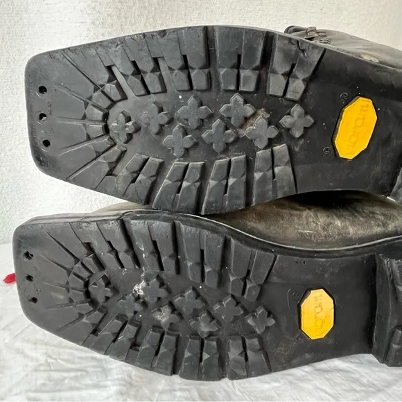 Vintage Scarpa ASOLO Italian Leather lacer three pin tele ski boot’s HEAVY nice
