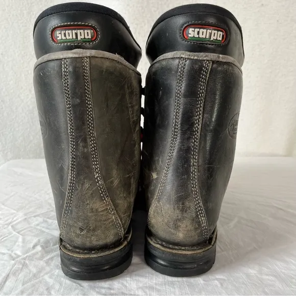 Vintage Scarpa ASOLO Italian Leather lacer three pin tele ski boot’s HEAVY nice