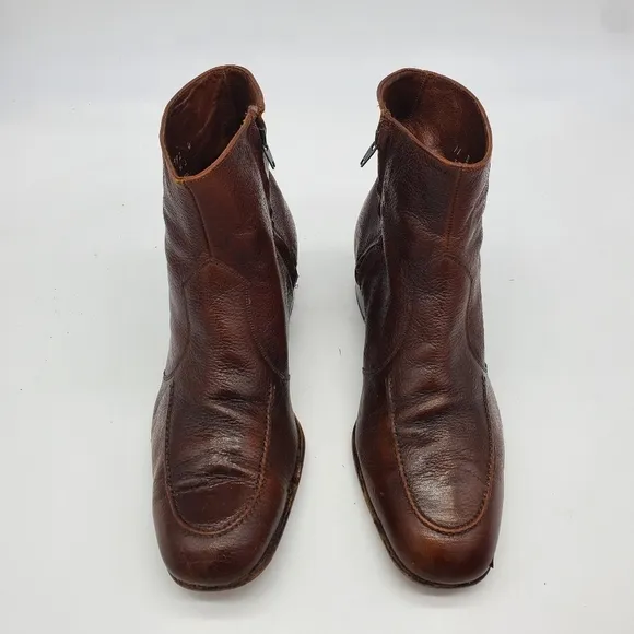 Vintage The Florsheim Shoes Men 11 D Essex Moc Toe Zipper Leather Ankle Boots