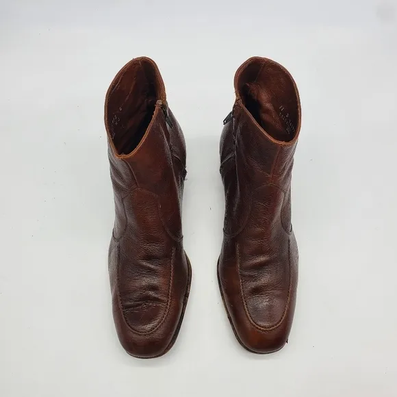 Vintage The Florsheim Shoes Men 11 D Essex Moc Toe Zipper Leather Ankle Boots