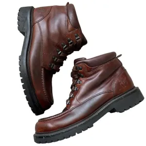 Vintage Timberland Boots 81029 Men’s 10M | Brown Leather Hiking Lace-Up Heritage