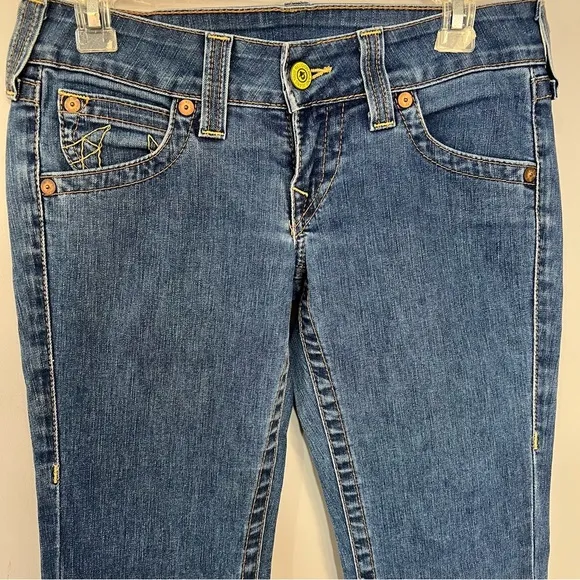 Vintage True Religion bootcut medium wash jeans Y2K retro 1990s rockstar hippie