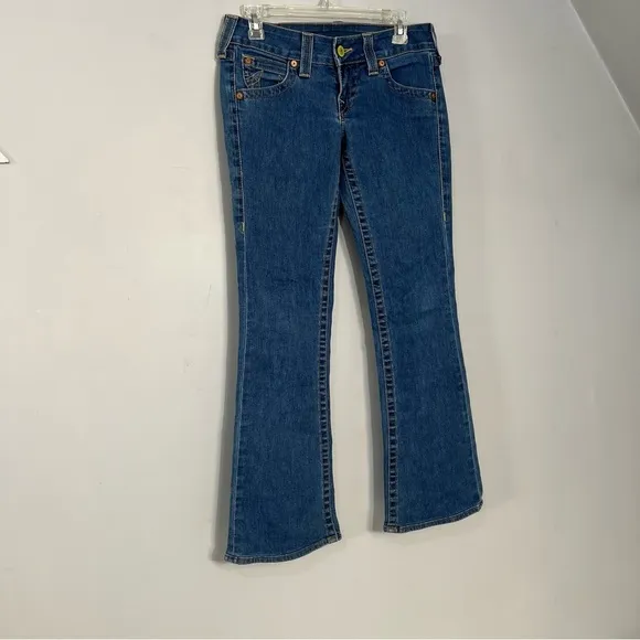 Vintage True Religion bootcut medium wash jeans Y2K retro 1990s rockstar hippie