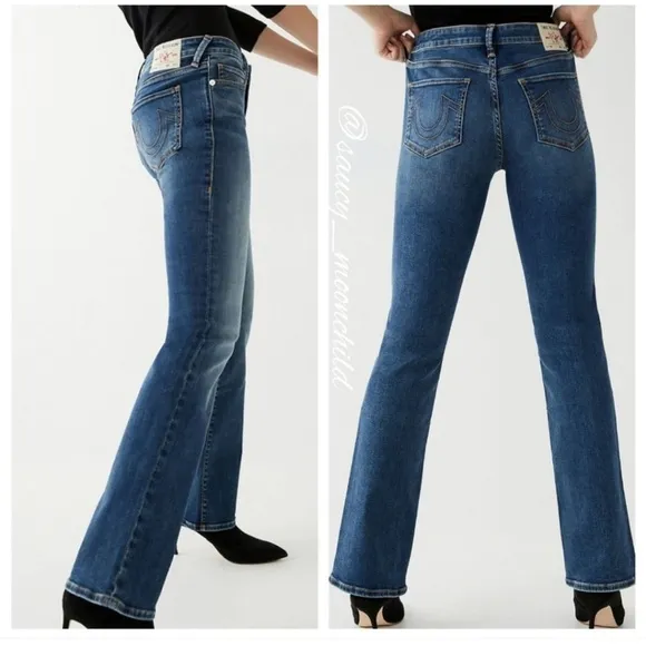Vintage True Religion bootcut medium wash jeans Y2K retro 1990s rockstar hippie