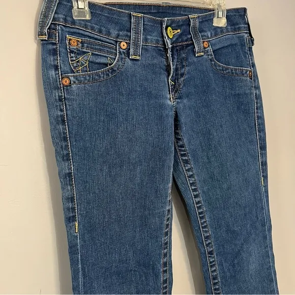 Vintage True Religion bootcut medium wash jeans Y2K retro 1990s rockstar hippie