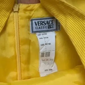 Vintage Versace Classic V2 Yellow Cotton Fitted Dress