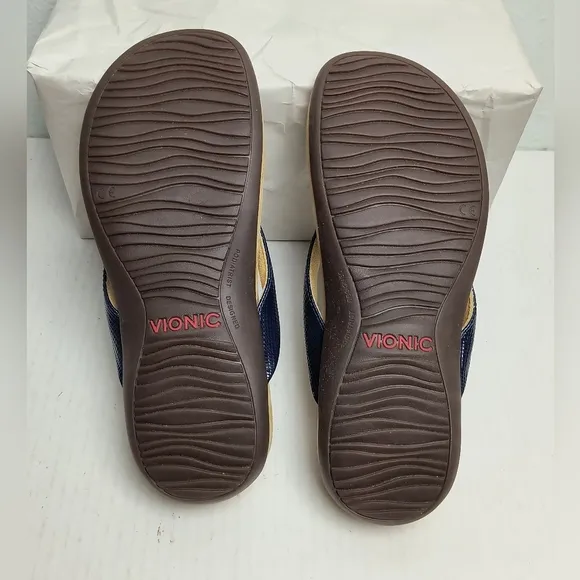 Vionic Bella II Bow-tie Podiatrist Thong Sandals Shoes Women's Size 7 Bl…